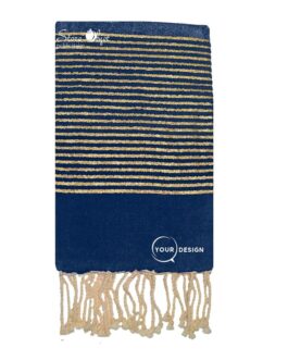 Fouta plate bleu marine lurex doré