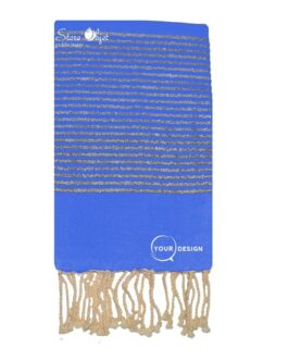 Fouta plate bleu royal lurex argenté