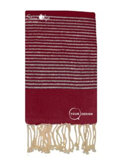 Fouta plate bordeaux lurex argenté