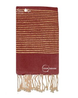 Fouta plate bourgogne lurex doré