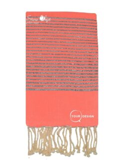 Fouta plate corail lurex argenté