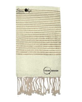 Fouta plate écru lurex doré