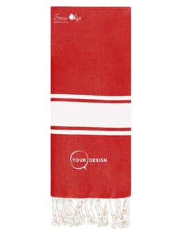 Fouta plate enfant rouge cerise