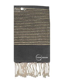 Fouta plate anthracite lurex doré