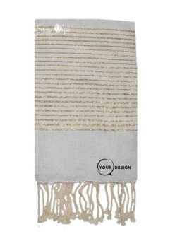 Fouta plate gris lurex doré