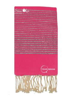 Fouta plate magenta lurex argenté