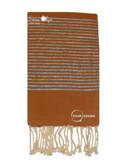 Fouta plate marron lurex argenté Tunisie