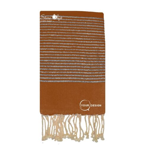 fouta-plate-marron-lurex-argente-tunisie-store-objet-publicitaire