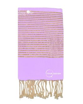 Fouta plate mauve lurex doré Tunisie