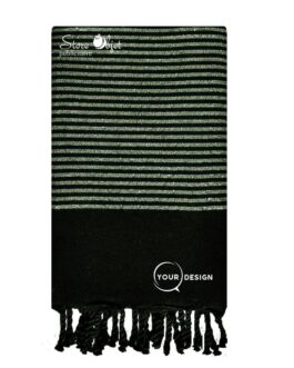 Fouta late noir lurex vert