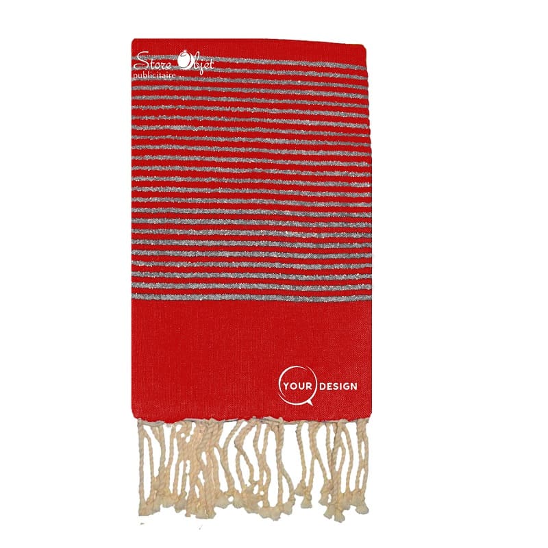 fouta-plate-rouge-cerise-lurex-argente-tunisie-store-objet-publicitaire