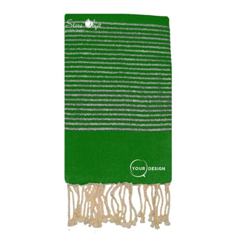 fouta-plate-vert-bouteille-lurex-argente-tunisie-store-objet-publicitaire