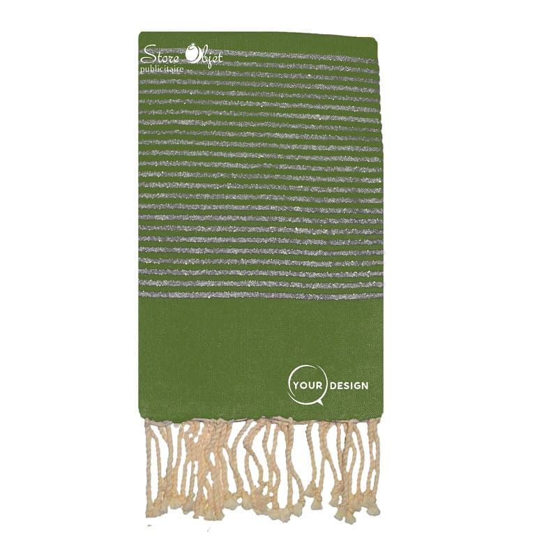 fouta-plate-vert-olive-lurex-argente-tunisie-store-objet-publicitaire