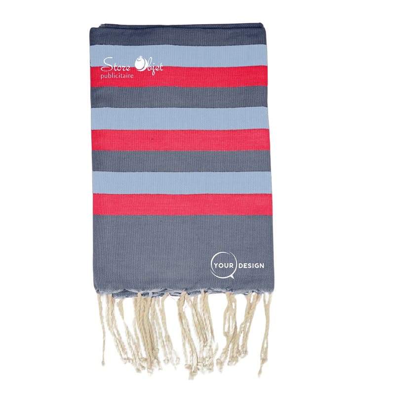 fouta-tricolore-classique-2-tons-bleu-rouge-tunisie-store-objet-publicitaire