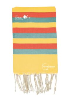 Fouta tricolore classique jaune rouge et vert Tunisie