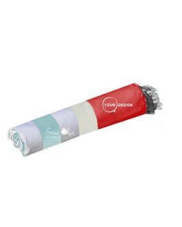 Fouta tricolore classique rouge, gris et bleu