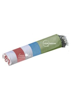 Fouta tricolore classique vert, bleu et bordeaux