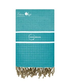 Fouta-chevron-bleu-canard-tunisie-store-objet-publicitaire