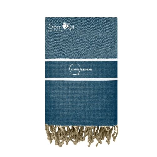 Fouta-chevron-bleu-jean-tunisie-store-objet-publicitaire