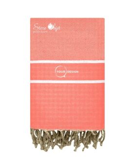 Fouta-chevron-corail-tunisie-store-objet-publicitaire