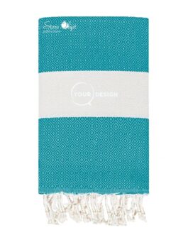 Fouta chevron diamant bleu canard