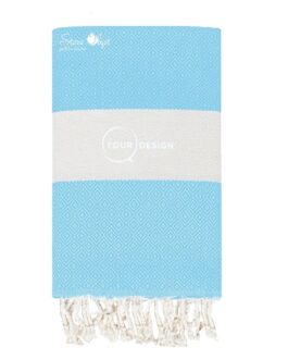 Fouta chevron diamant bleu ciel