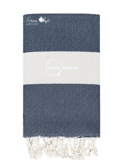 Fouta chevron diamant bleu jean