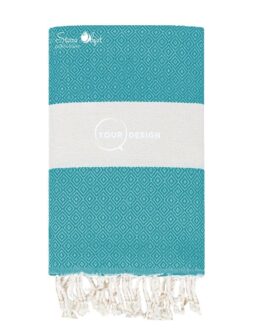 Fouta chevron diamant bleu pacifique