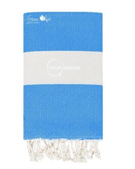 Fouta chevron diamant bleu roi