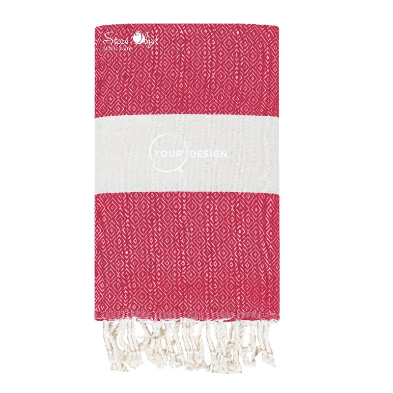 Fouta-chevron-diamant-framboise-tunisie-store-objet-publicitaire