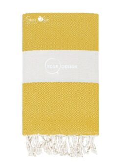 Fouta chevron diamant jaune moutarde