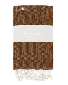 Fouta chevron diamant marron