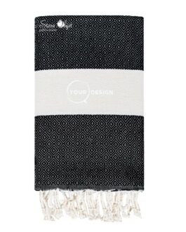 Fouta-chevron-diamant-noir-tunisie-store-objet-publicitaire