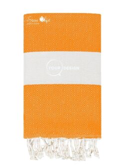 Fouta chevron diamant orange