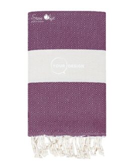 Fouta chevron diamant raisin