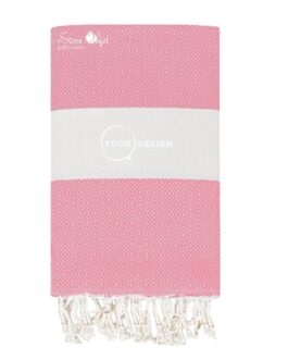 Fouta chevron diamant rose bébé