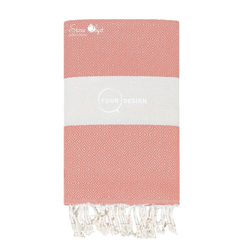 Fouta-chevron-diamant-rose-peche-tunisie-store-objet-publicitaire