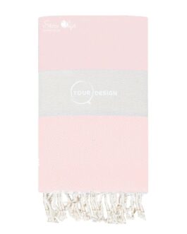 Fouta chevron diamant rose poudré Tunisie