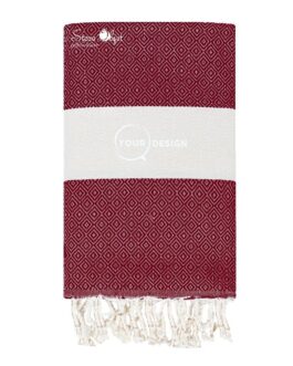 Fouta chevron diamant rouge bordeaux