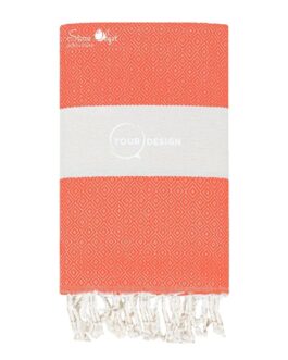 Fouta chevron diamant rouge tomate