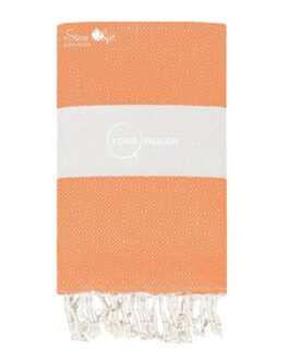 Fouta chevron diamant saumon