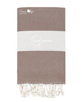 Fouta chevron diamant taupe