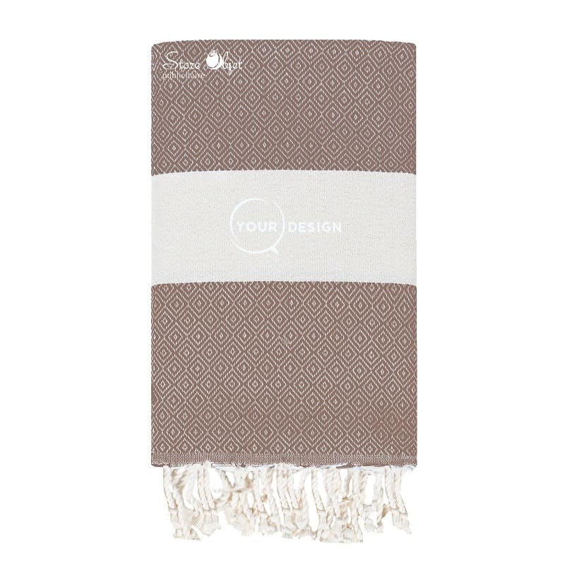 Fouta-chevron-diamant-taupe-tunisie-store-objet-publicitaire