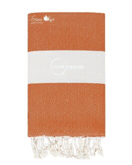 Fouta chevron diamant terracotta