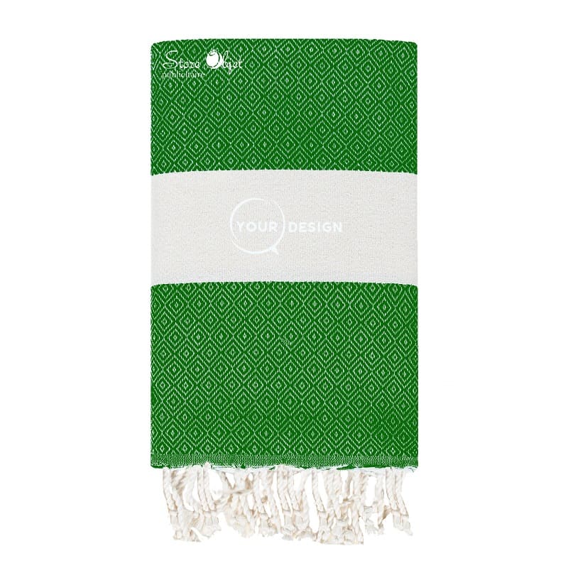 Fouta-chevron-diamant-vert-bouteille-tunisie-store-objet-publicitaire