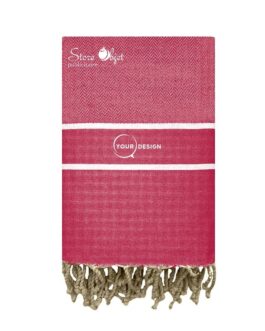 Fouta-chevron-framboise-tunisie-store-objet-publicitaire