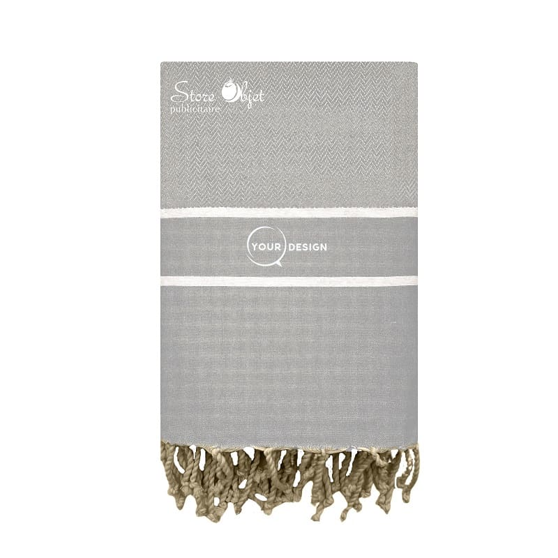 Fouta-chevron-gris-tunisie-store-objet-publicitaire