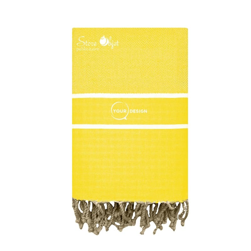 Fouta-chevron-jaune-poussin-tunisie-store-objet-publicitaire