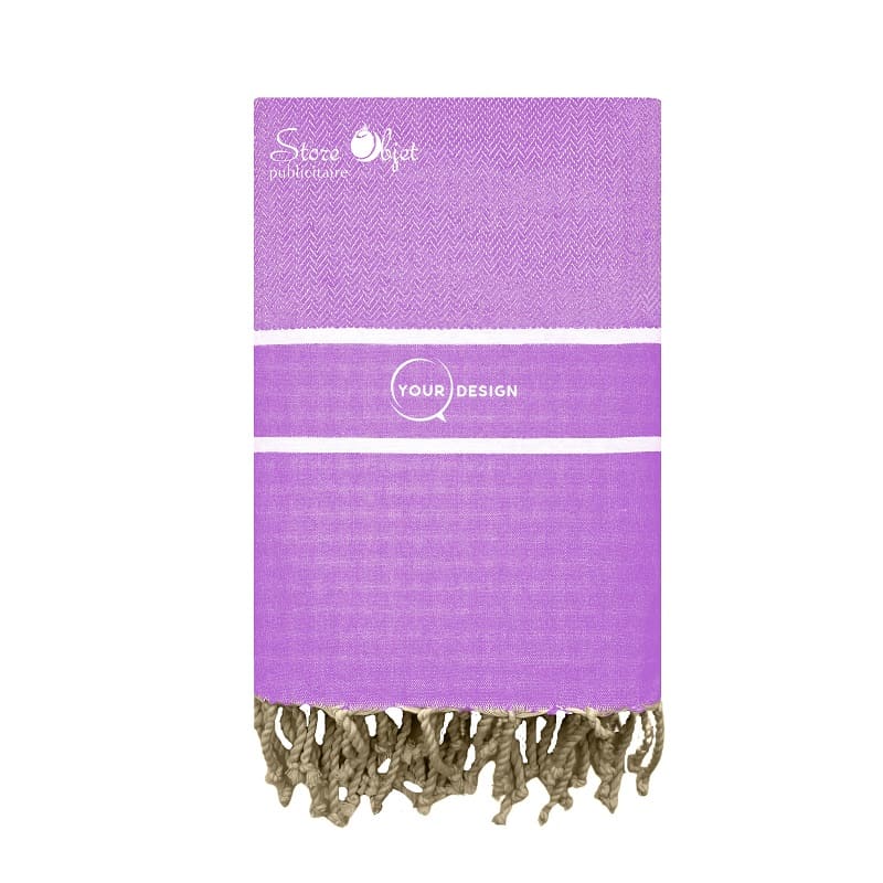 Fouta-chevron-lilas-tunisie-store-objet-publicitaire.