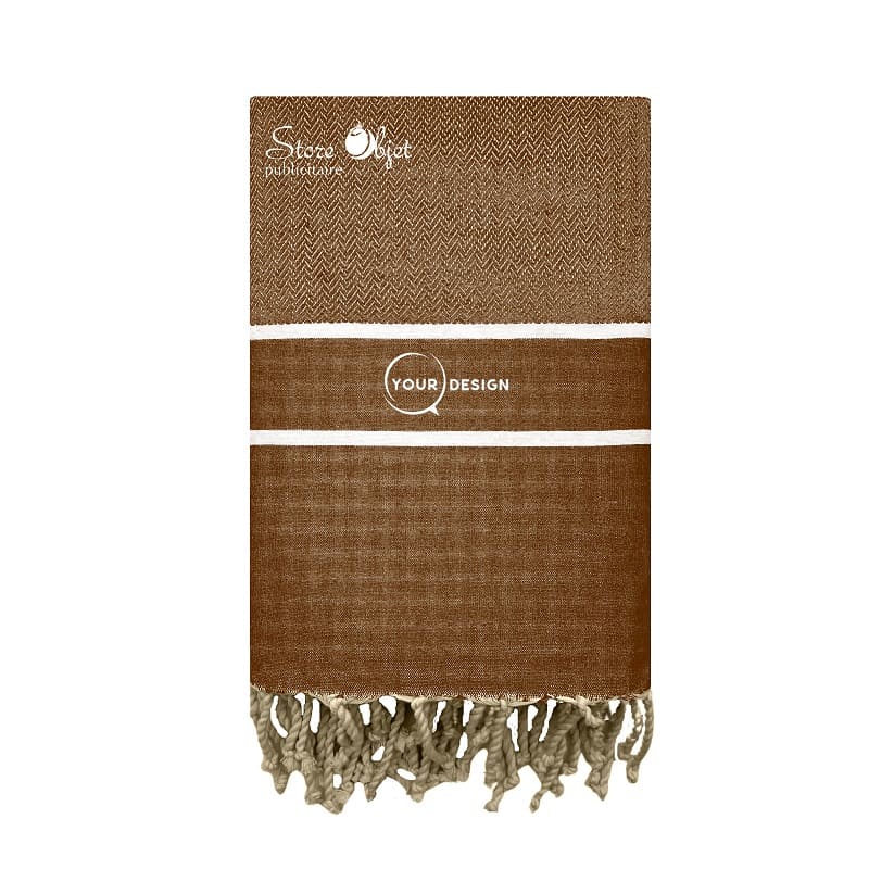 Fouta-chevron-marron-tunisie-store-objet-publicitaire